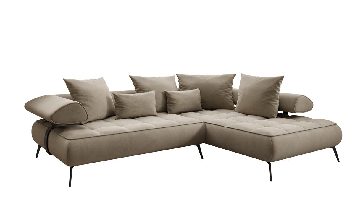 Canapé design Sydney L Velours avec fonction de couchage électrique