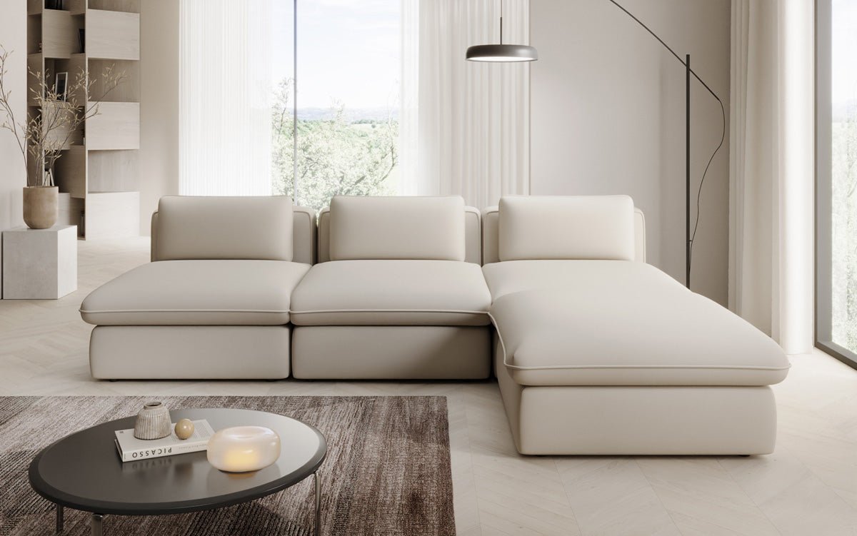 Canapé d'angle L Designer Câlin en Tissu