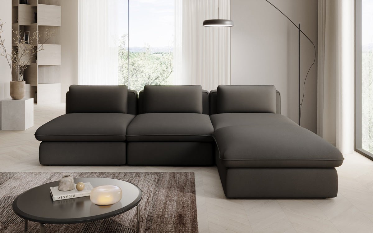 Canapé d'angle L Designer Câlin en Tissu