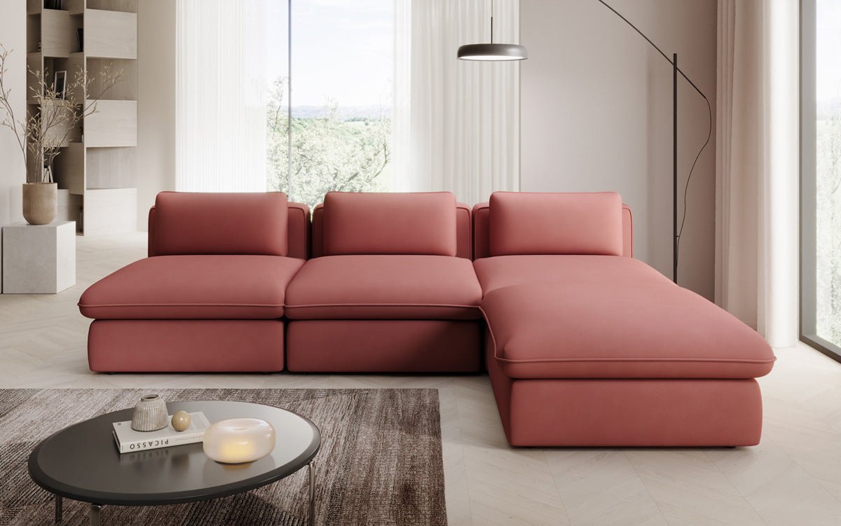 Canapé d'angle L Designer Câlin en Tissu