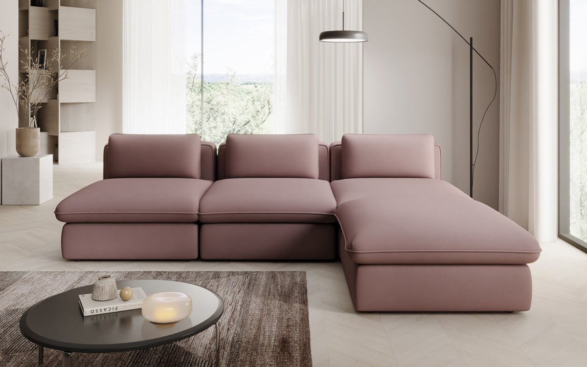 Canapé d'angle L Designer Câlin en Tissu