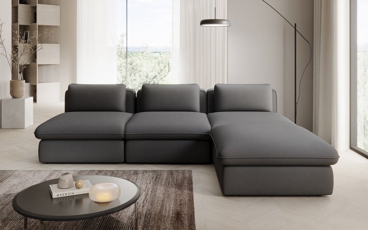 Canapé d'angle L Designer Câlin en Tissu
