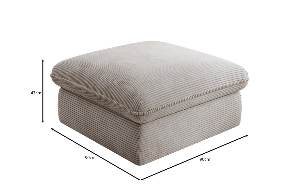 Tabouret d'appoint Cuddle en Côtelé 90x90cm