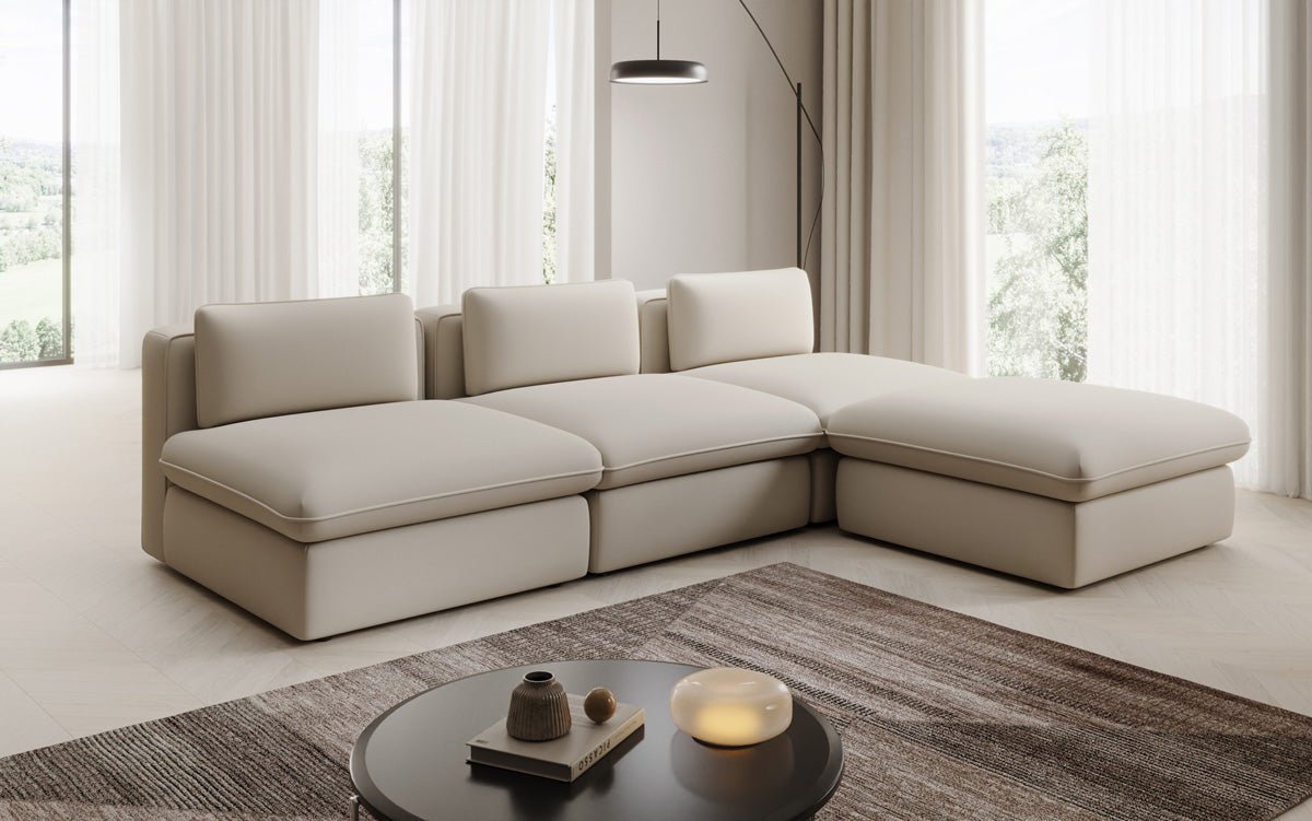 Canapé d'angle L Designer Câlin en Tissu
