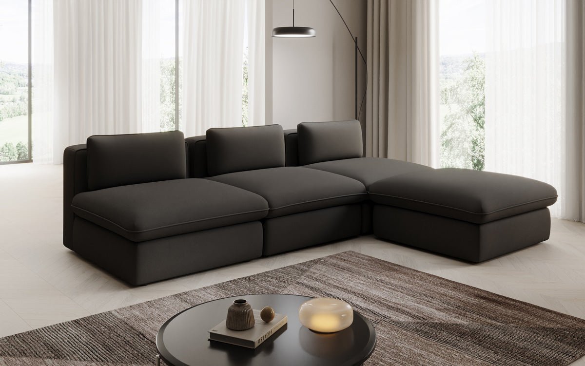 Canapé d'angle L Designer Câlin en Tissu