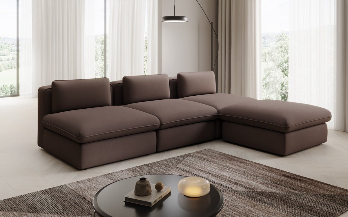 Canapé d'angle L Designer Câlin en Tissu