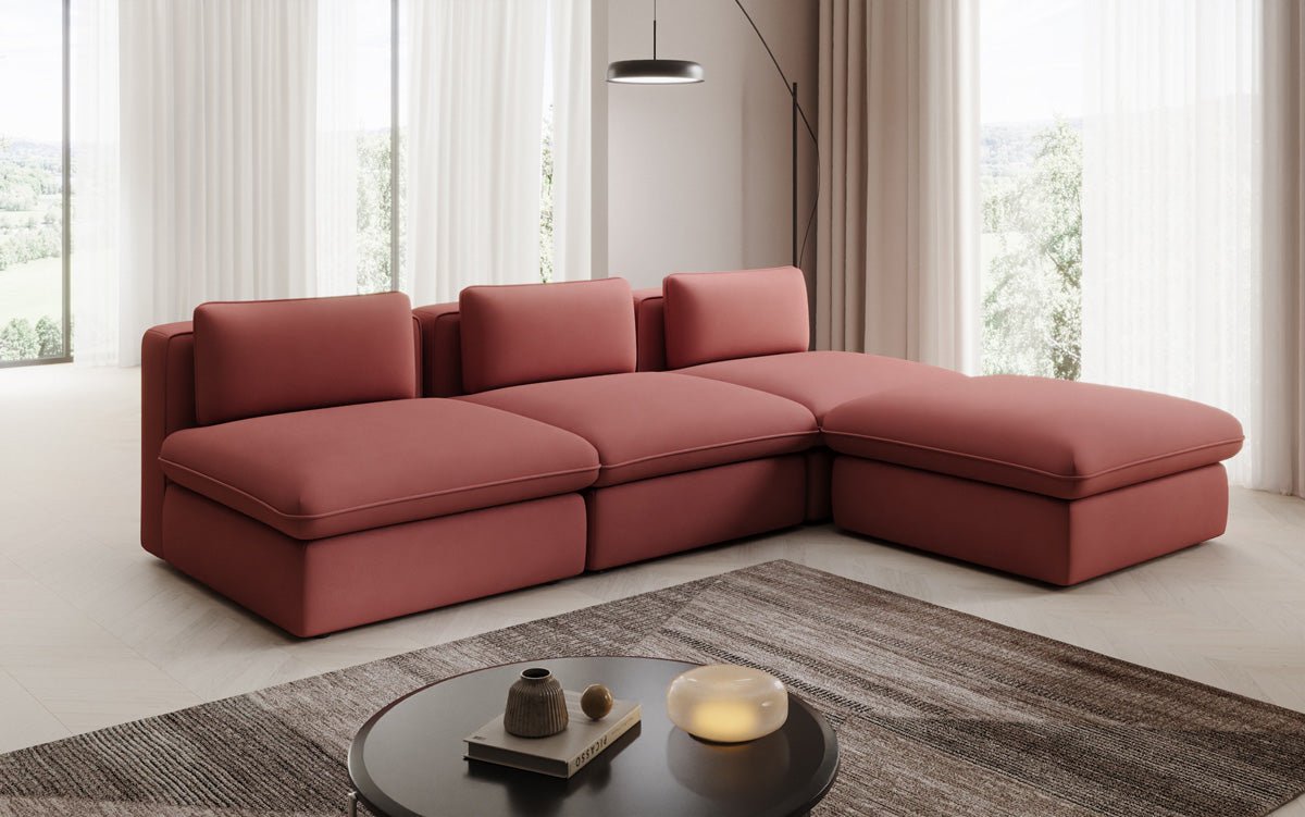 Canapé d'angle L Designer Câlin en Tissu