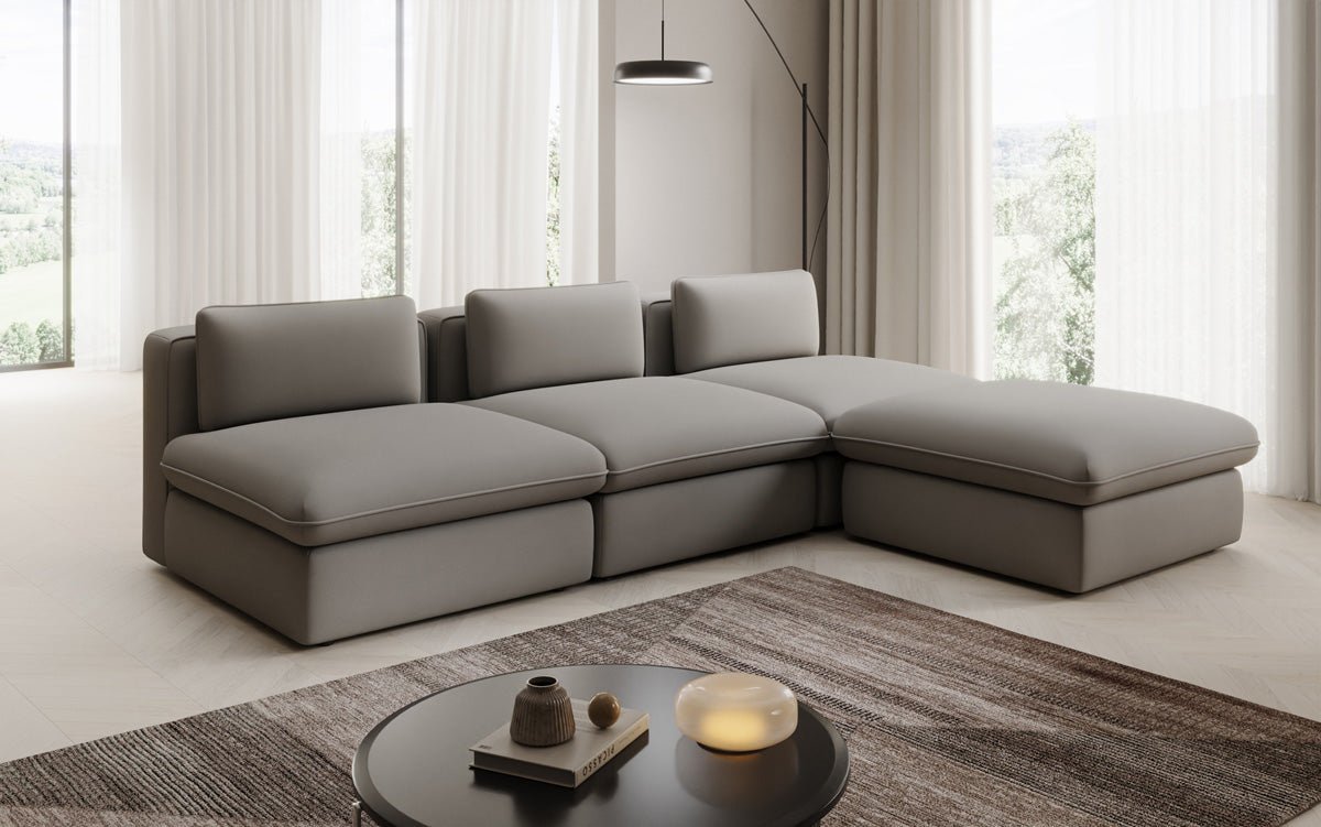 Canapé d'angle L Designer Câlin en Tissu