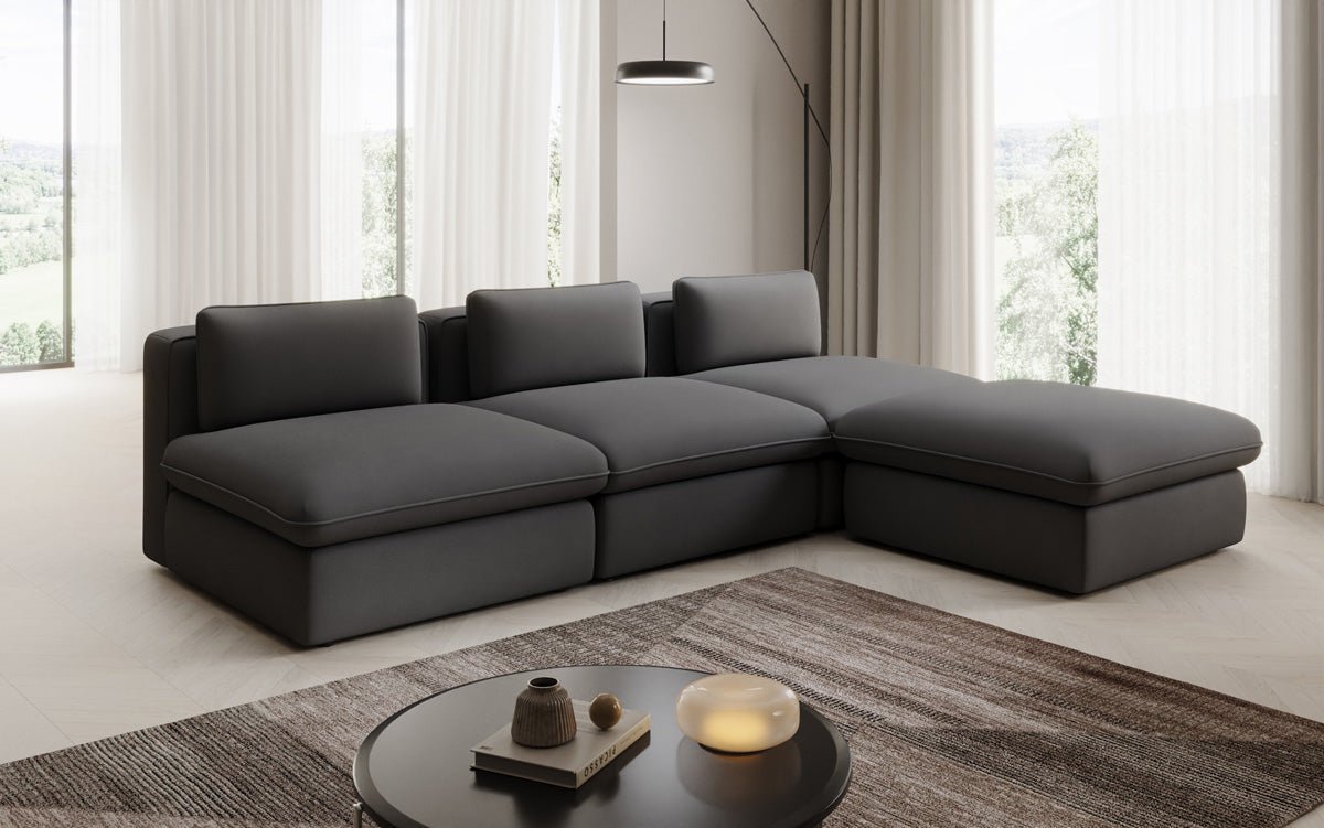 Canapé d'angle L Designer Câlin en Tissu