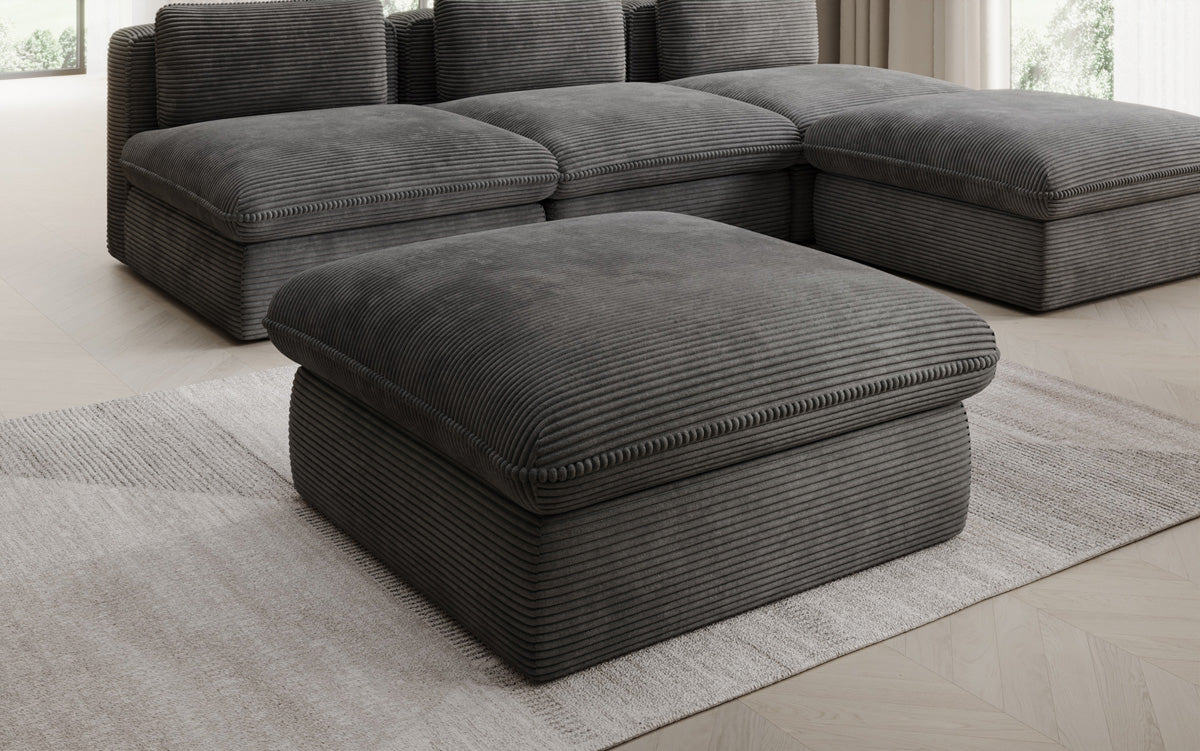 Tabouret d'appoint Cuddle en Côtelé 90x90cm