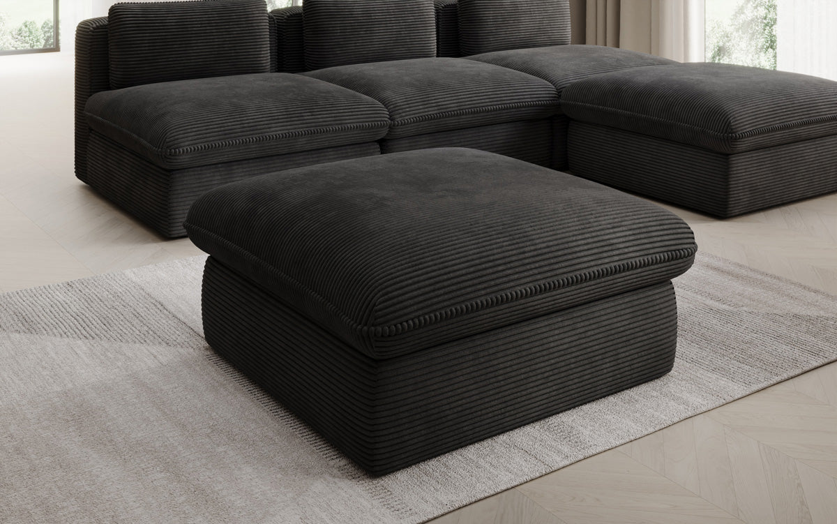 Tabouret d'appoint Cuddle en Côtelé 90x90cm