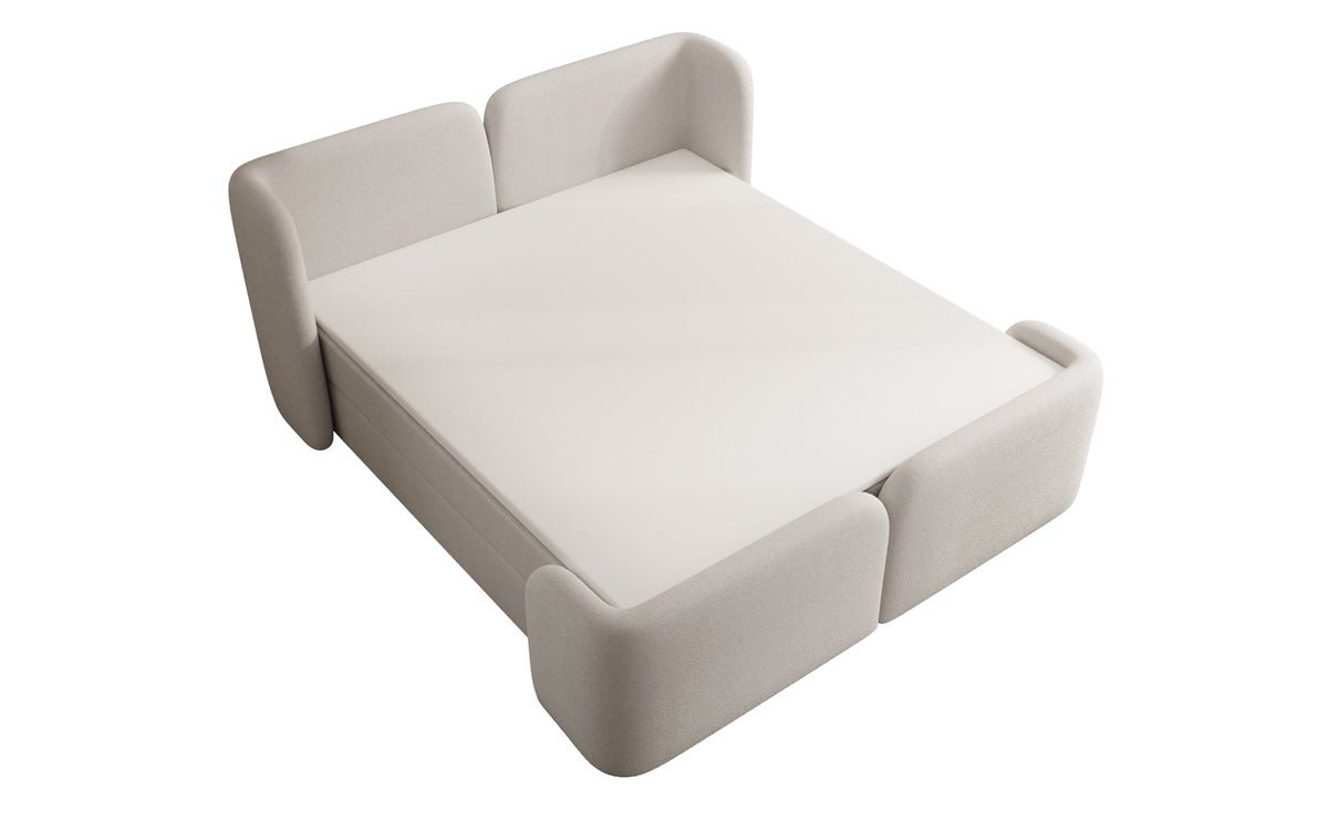Lit boxspring Riva Bouclé avec rangement
