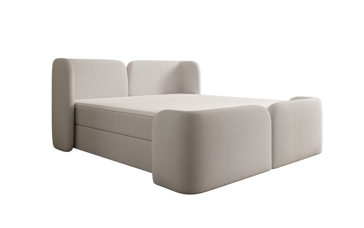 Lit boxspring Riva Bouclé avec rangement