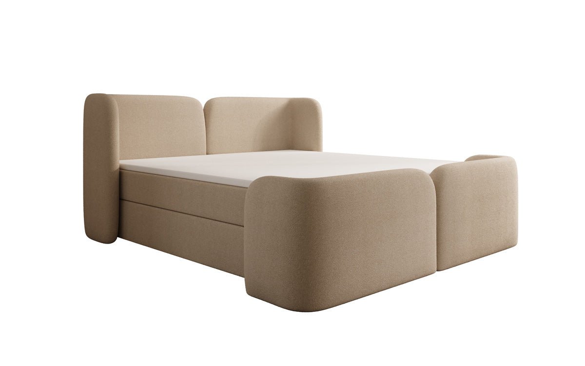 Lit boxspring Riva Bouclé avec rangement