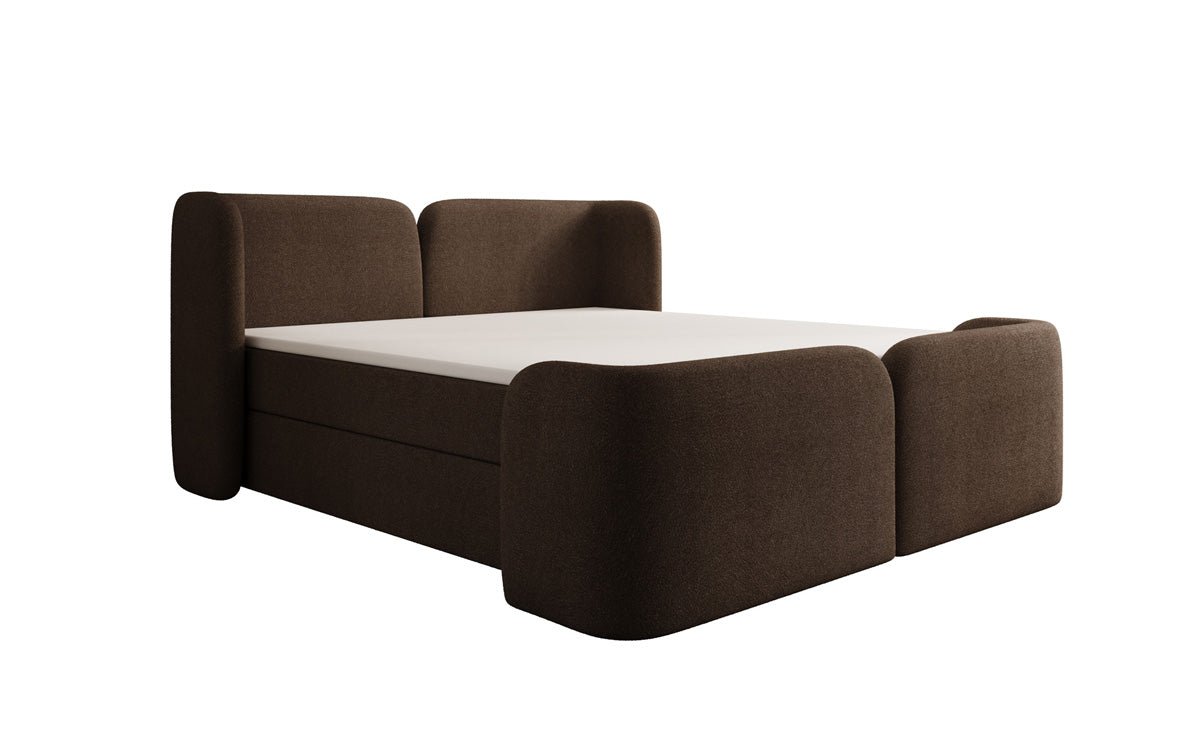 Lit boxspring Riva Bouclé avec rangement