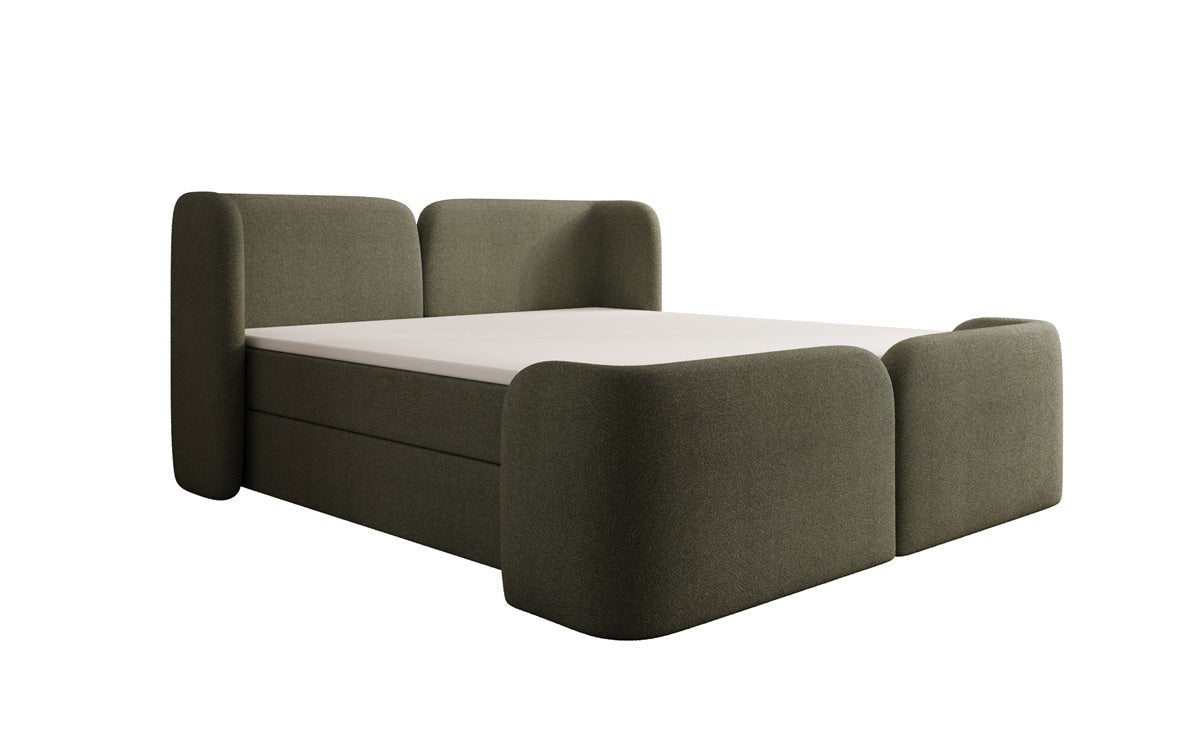Lit boxspring Riva Bouclé avec rangement