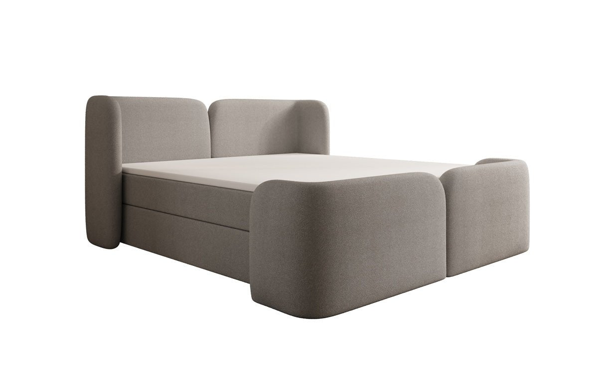 Lit boxspring Riva Bouclé avec rangement