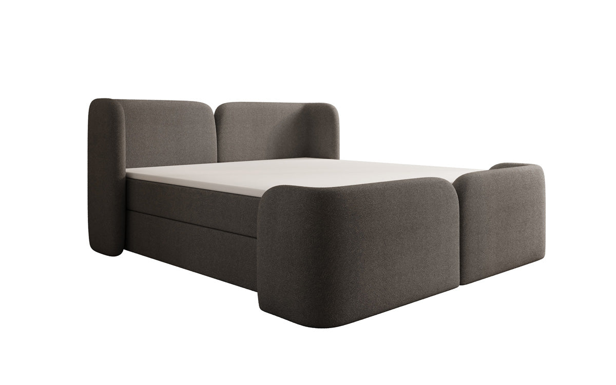 Lit boxspring Riva Bouclé avec rangement