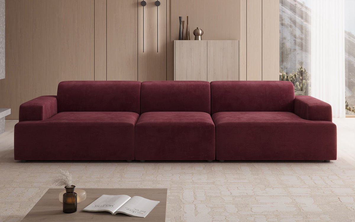 Canapé design Monza 3 places XXL en Velours