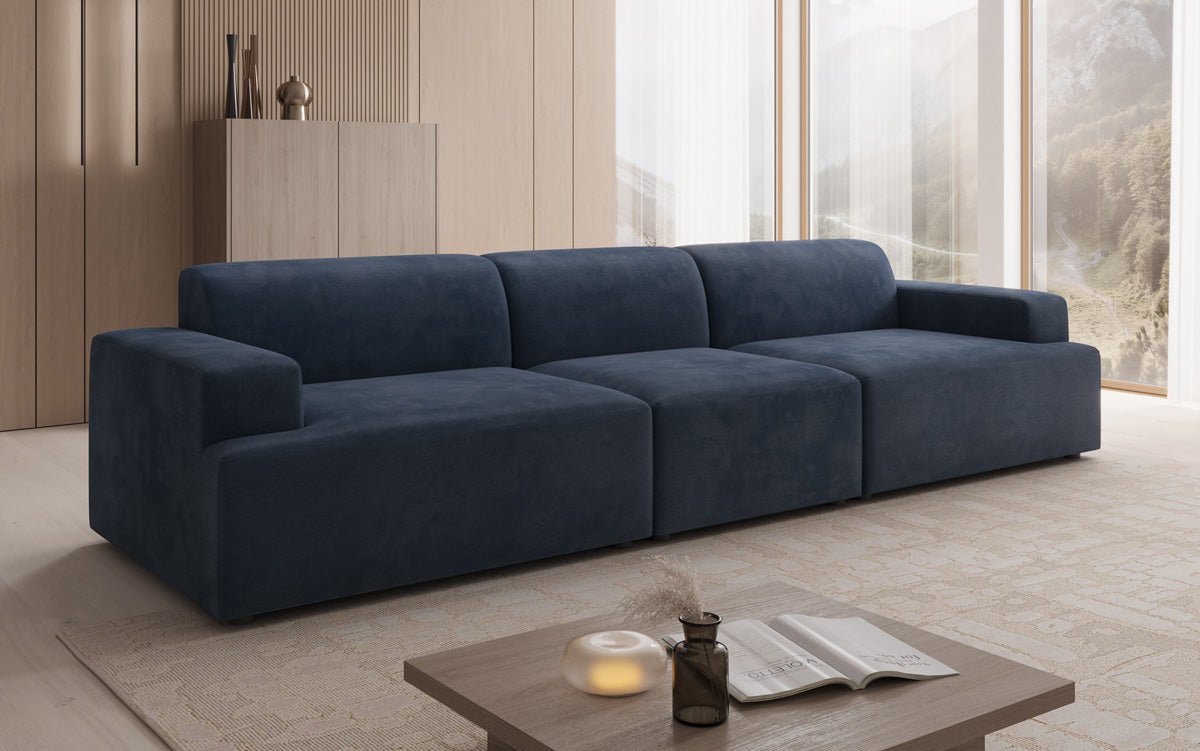 Canapé design Monza 3 places XXL en Velours