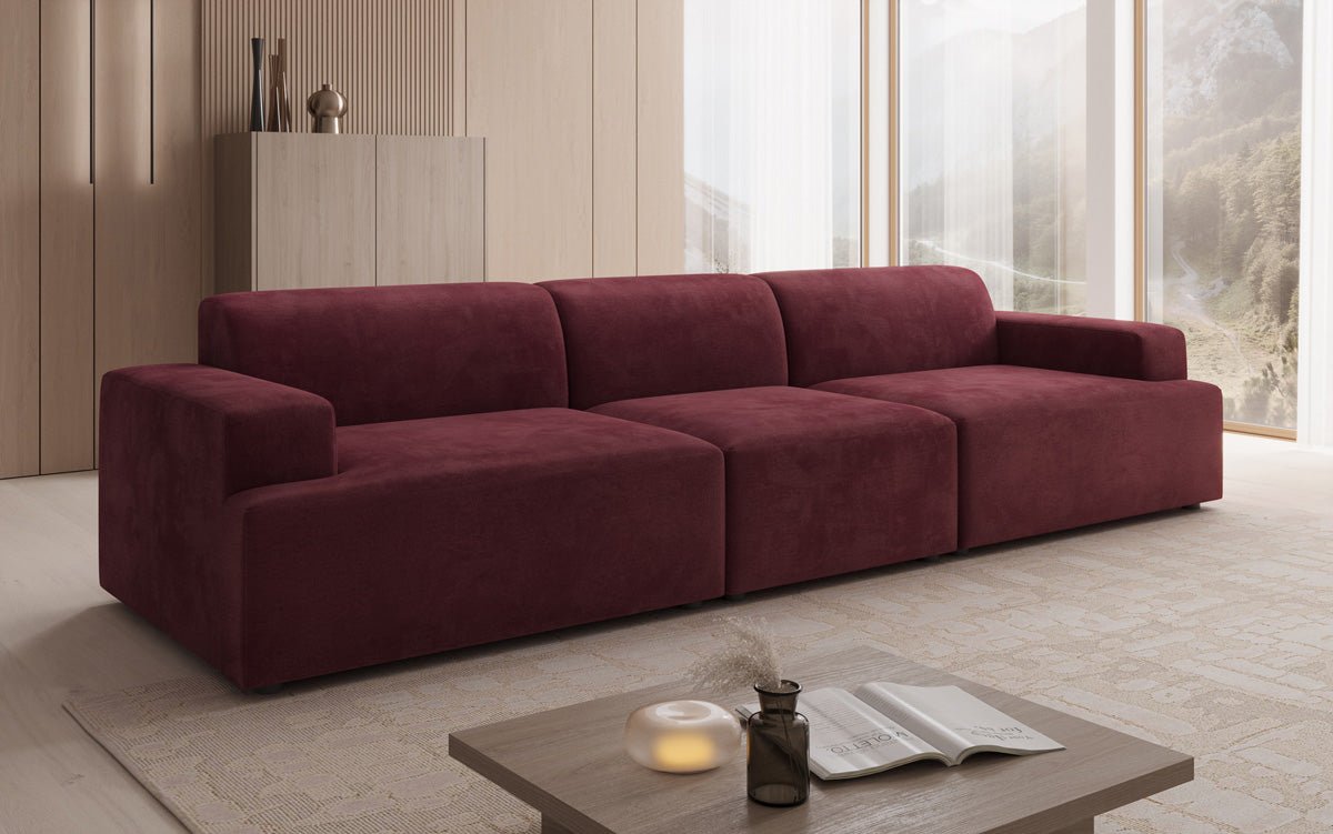 Canapé design Monza 3 places XXL en Velours