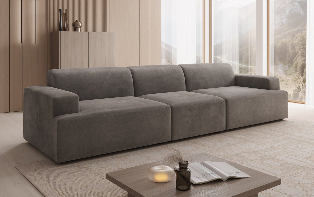 Canapé design Monza 3 places XXL en Velours