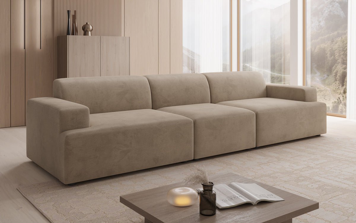 Canapé design Monza 3 places XXL en Velours