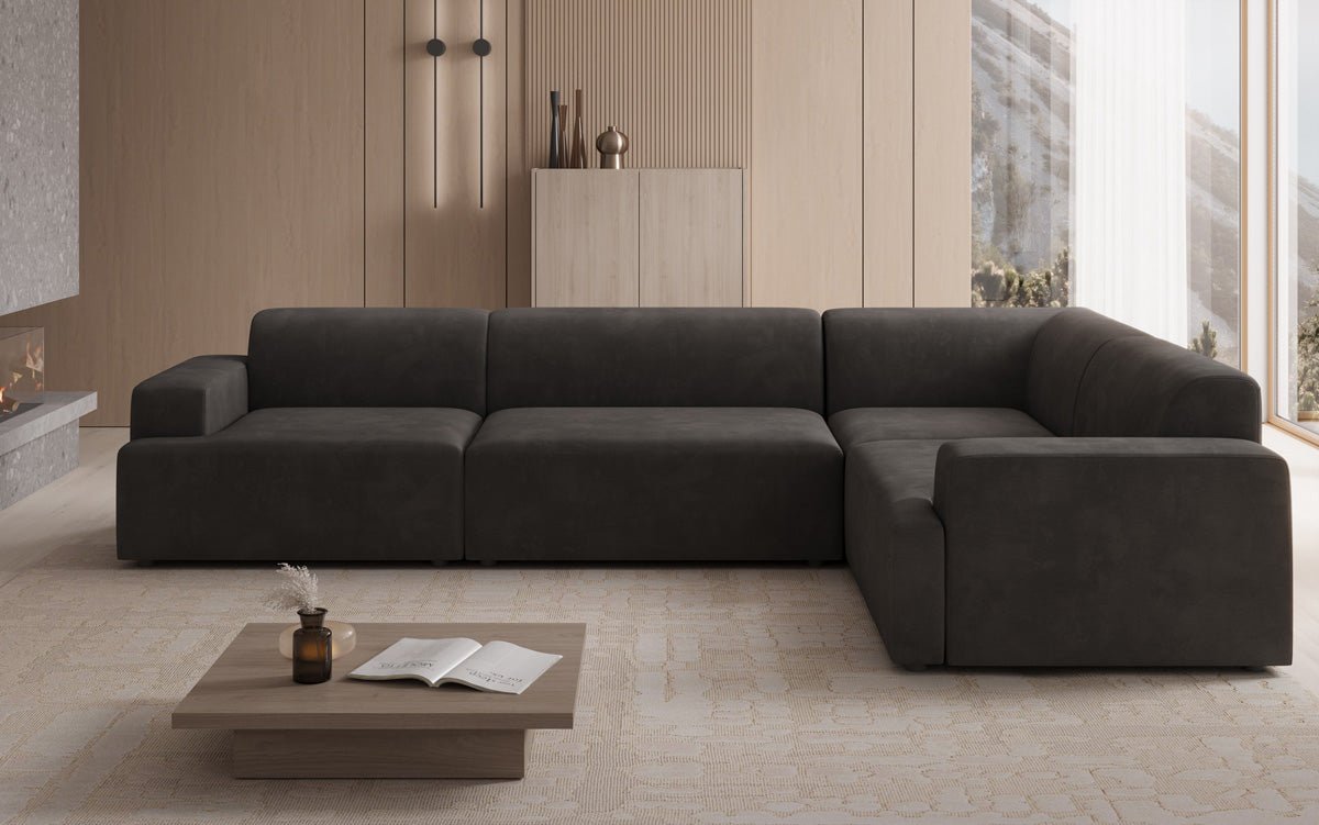 Canapé design Monza Wohnlandschaft L en Velours