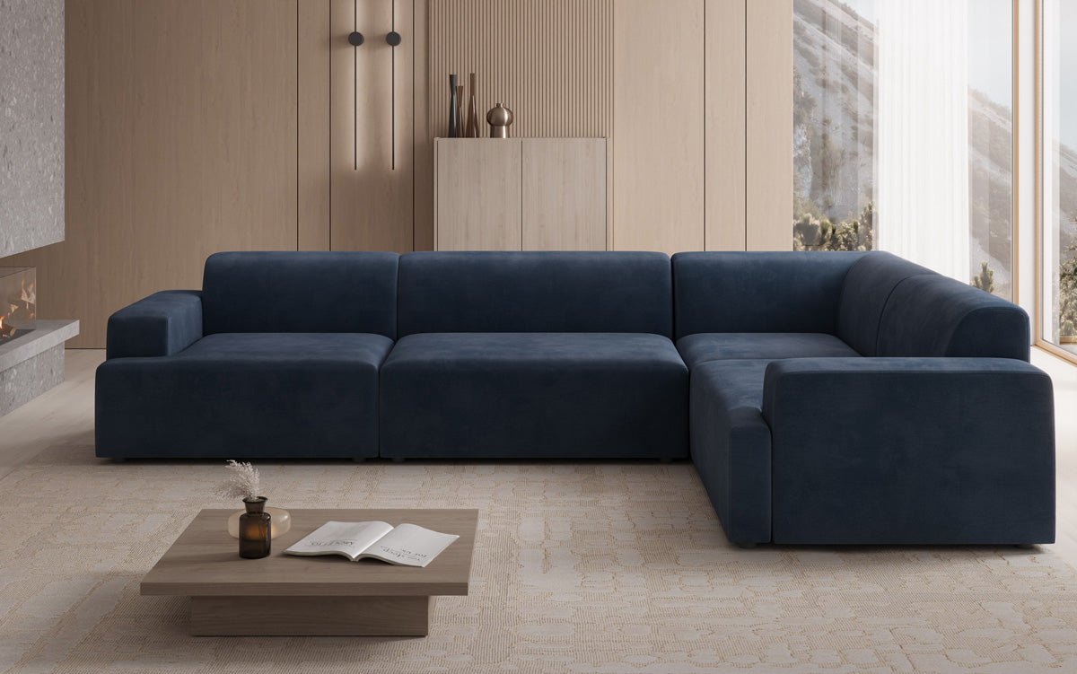 Canapé design Monza Wohnlandschaft L en Velours