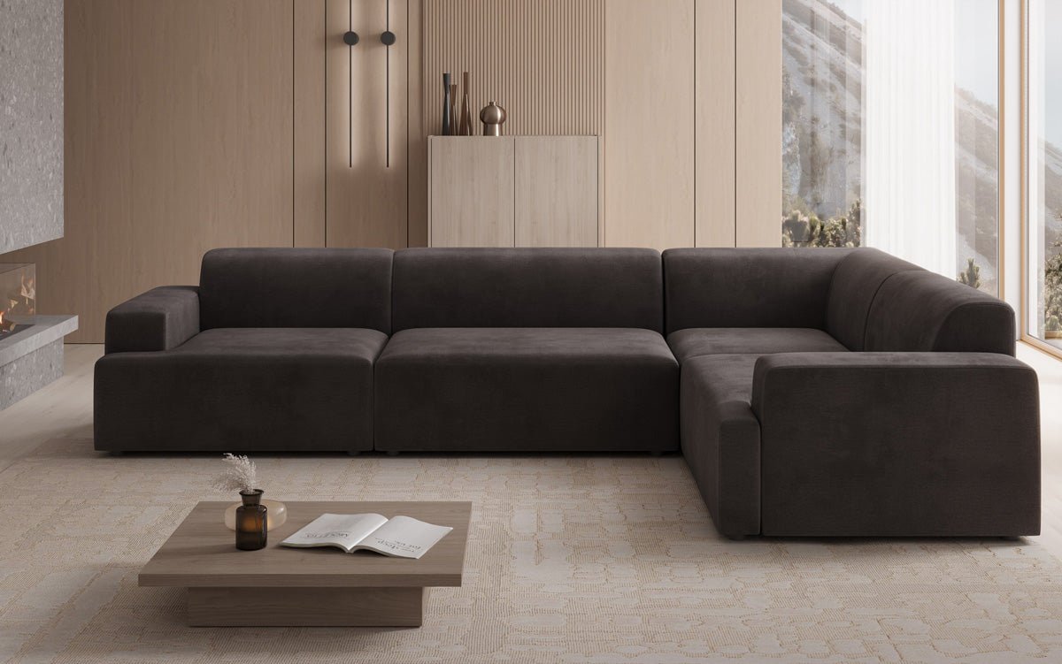Canapé design Monza Wohnlandschaft L en Velours