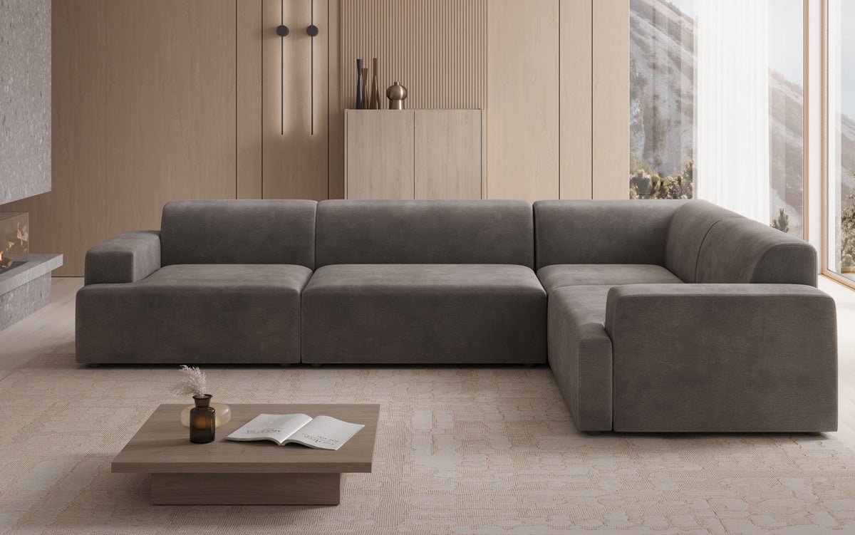 Canapé design Monza Wohnlandschaft L en Velours