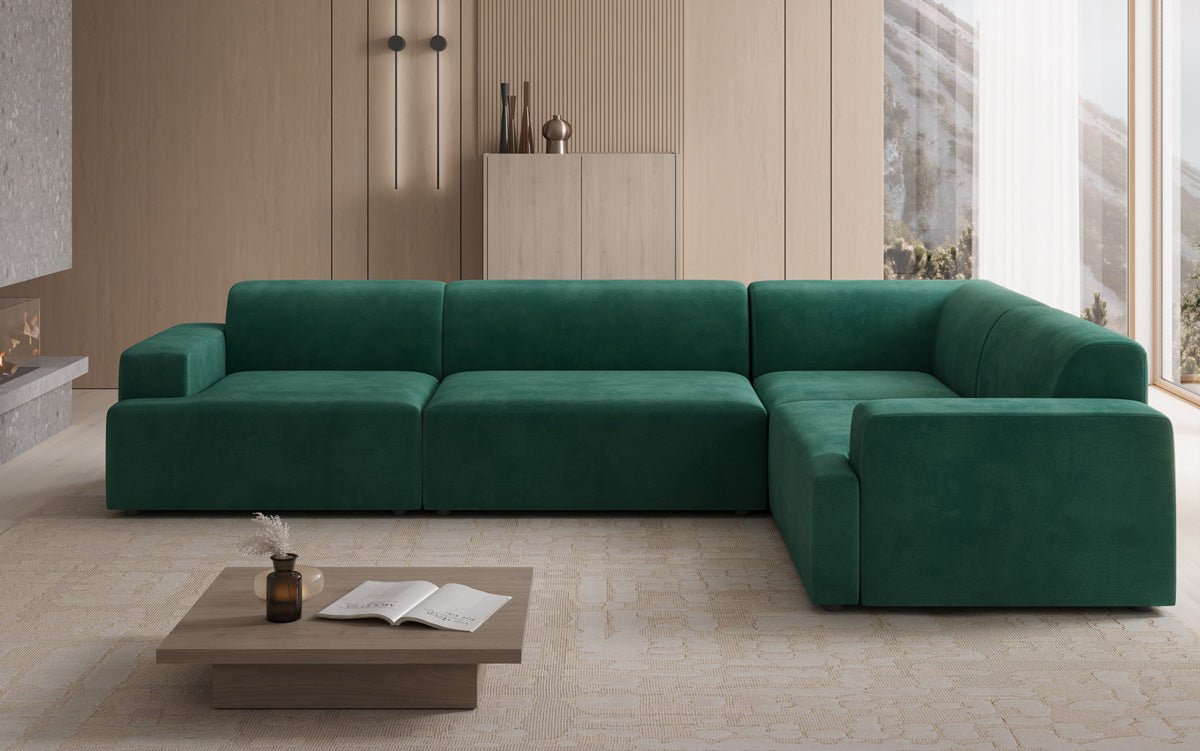 Canapé design Monza Wohnlandschaft L en Velours