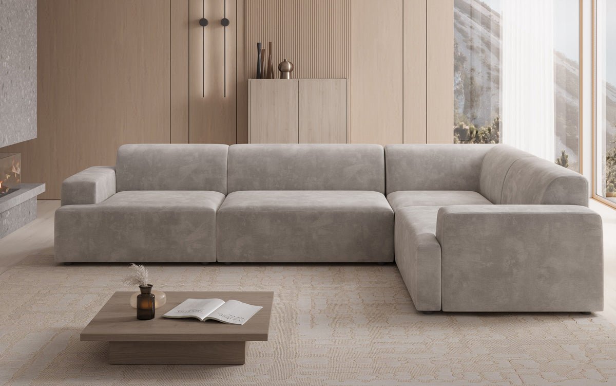 Canapé design Monza Wohnlandschaft L en Velours