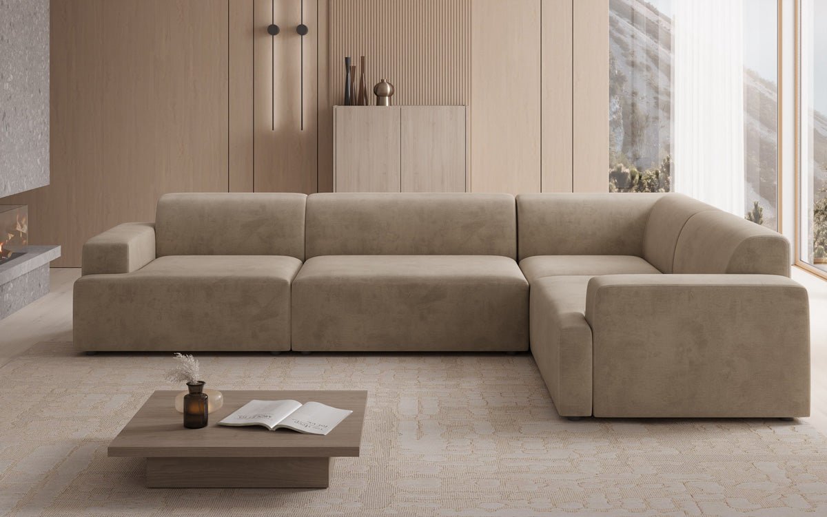 Canapé design Monza Wohnlandschaft L en Velours
