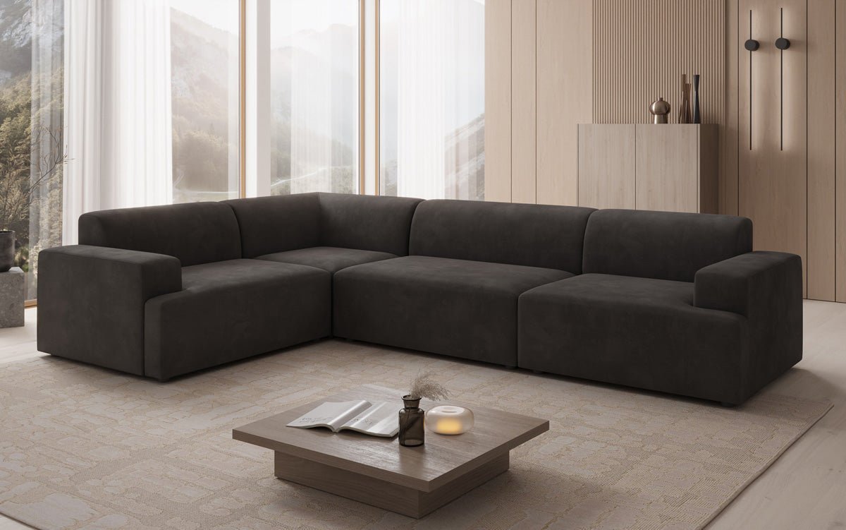 Canapé design Monza Wohnlandschaft L en Velours