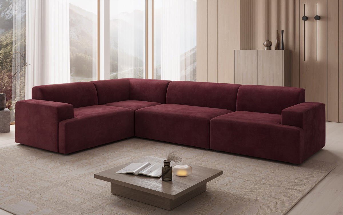 Canapé design Monza Wohnlandschaft L en Velours
