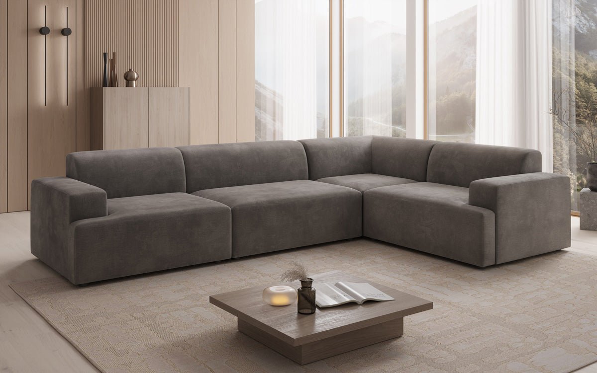 Canapé design Monza Wohnlandschaft L en Velours