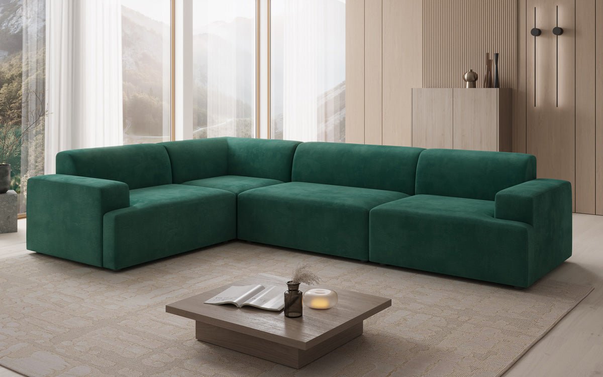 Canapé design Monza Wohnlandschaft L en Velours