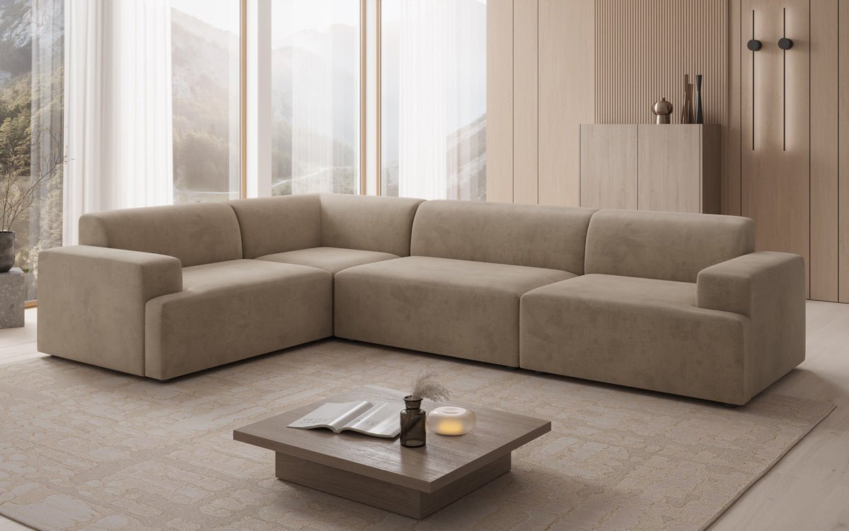 Canapé design Monza Wohnlandschaft L en Velours