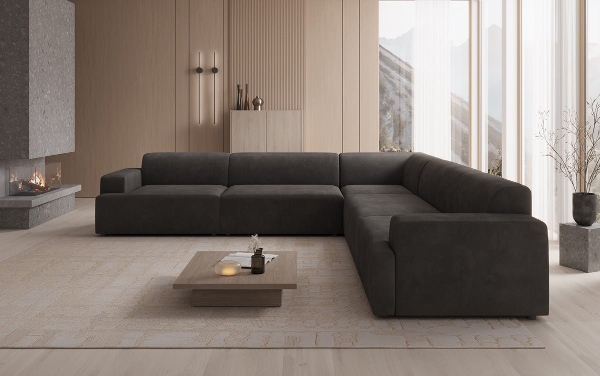 Canapé design Monza Wohnlandschaft L XXL en Velours