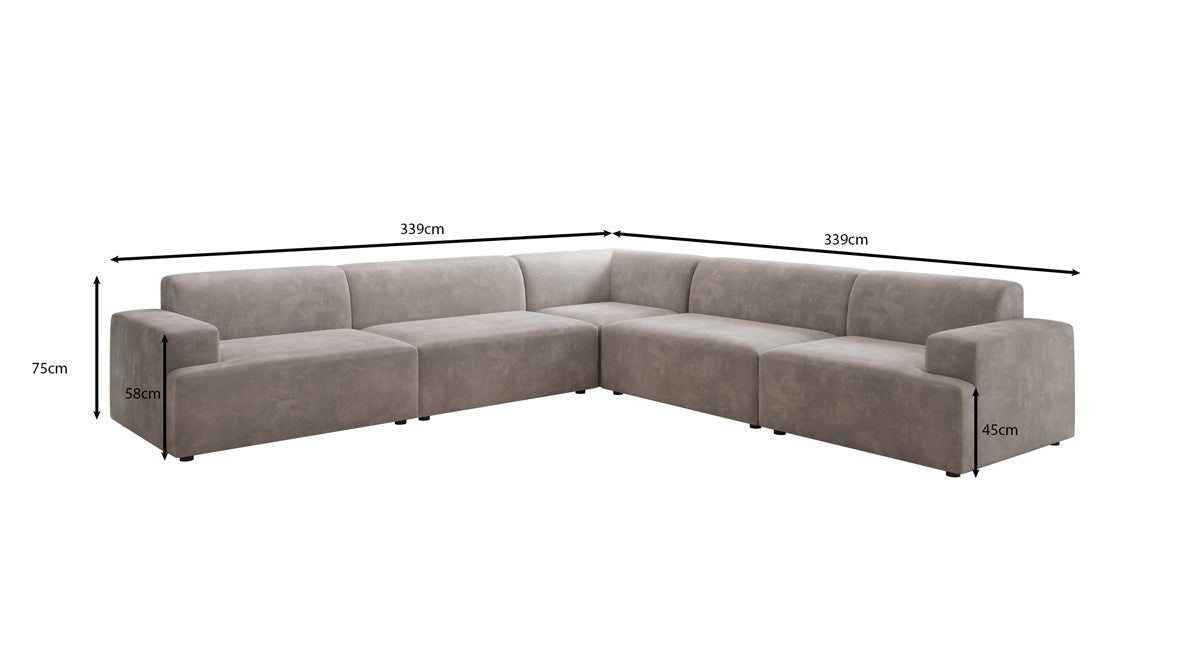 Canapé design Monza Wohnlandschaft L XXL en Velours
