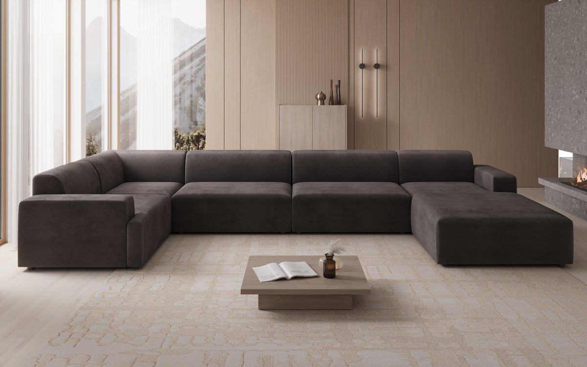 Canapé design Monza U XXL en Velours