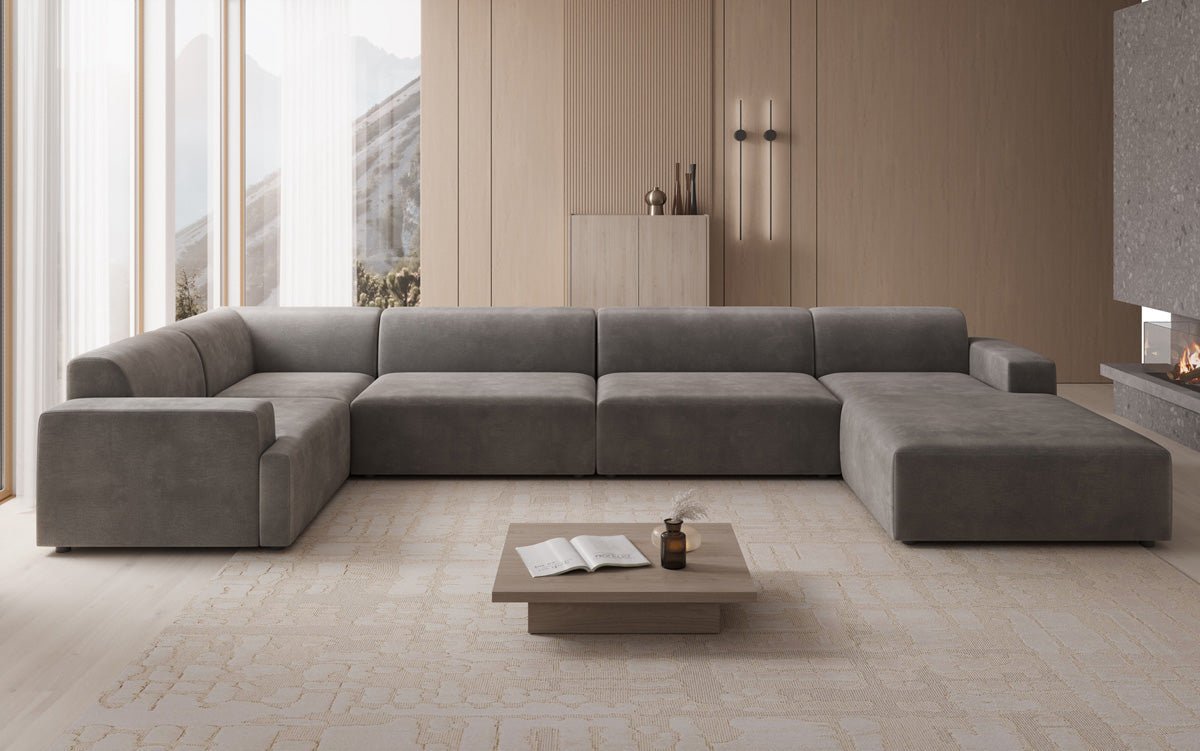Canapé design Monza U XXL en Velours