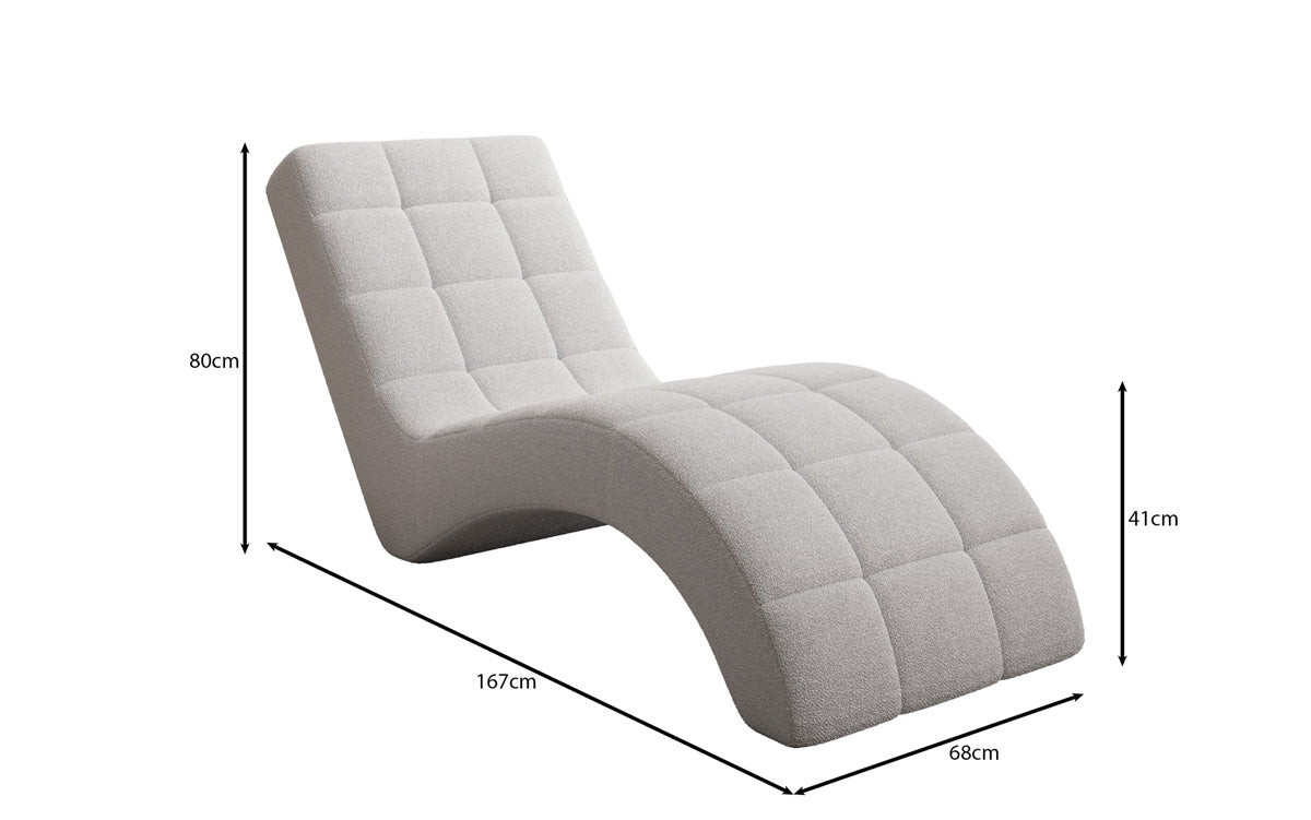 Chaise longue de designer Nela en Bouclé