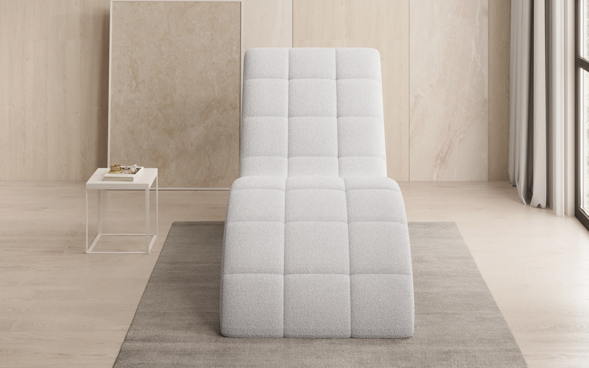 Chaise longue de designer Nela en Bouclé