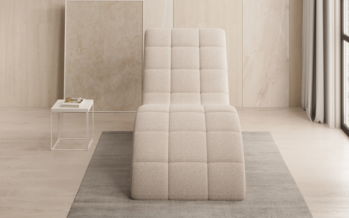 Chaise longue de designer Nela en Bouclé