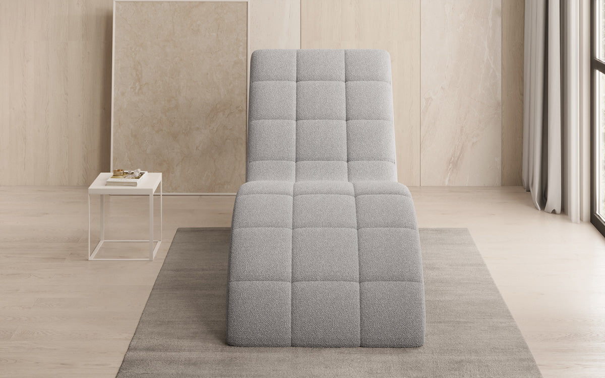 Chaise longue de designer Nela en Bouclé