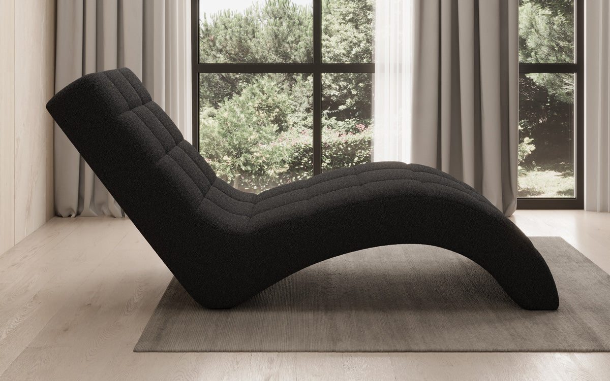 Chaise longue de designer Nela en Bouclé