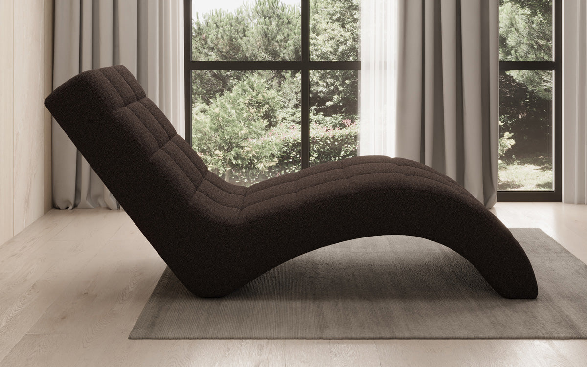 Chaise longue de designer Nela en Bouclé
