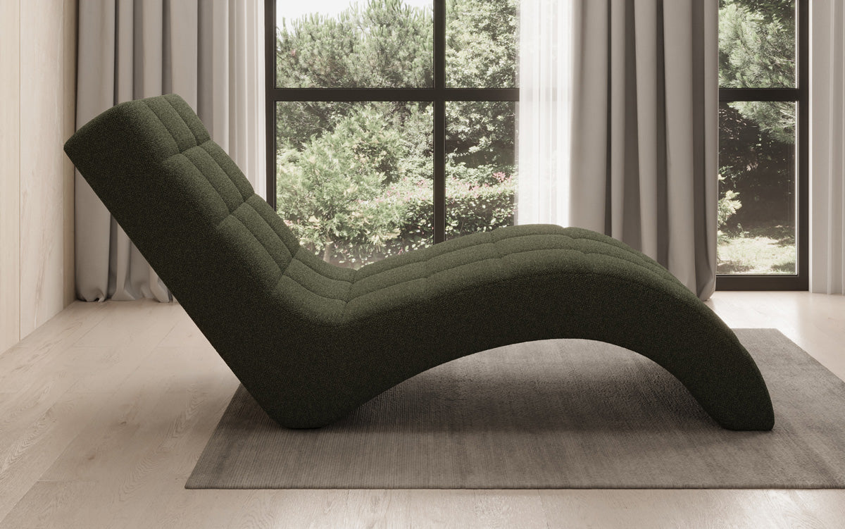 Chaise longue de designer Nela en Bouclé